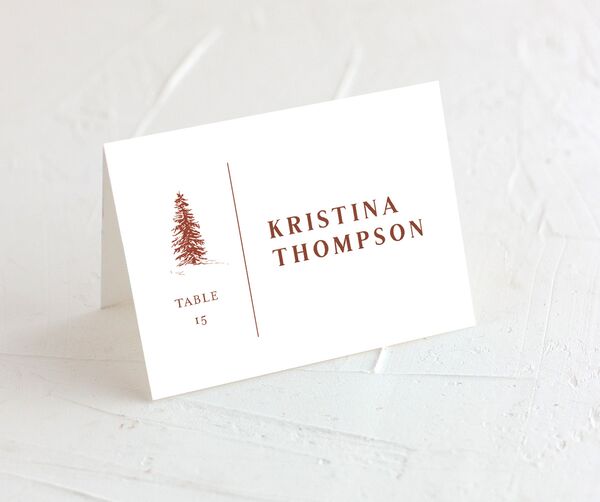Etched Mountains Place Cards front in Red