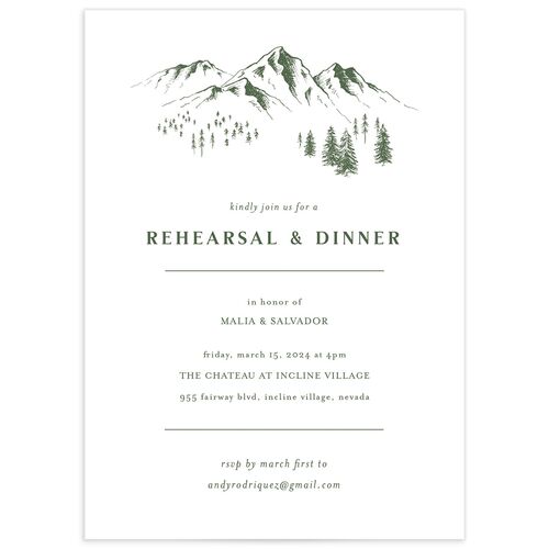 Etched Mountains Rehearsal Dinner Invitations