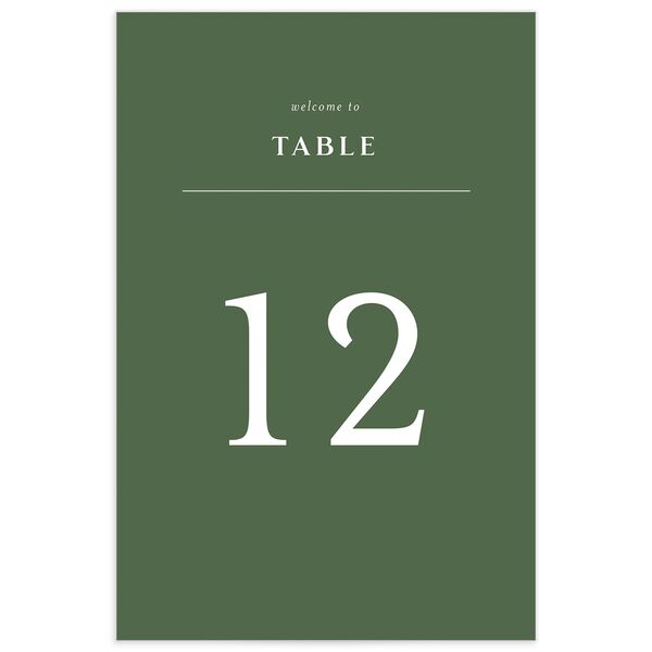 Etched Mountains Table Numbers Hunter Green Signature