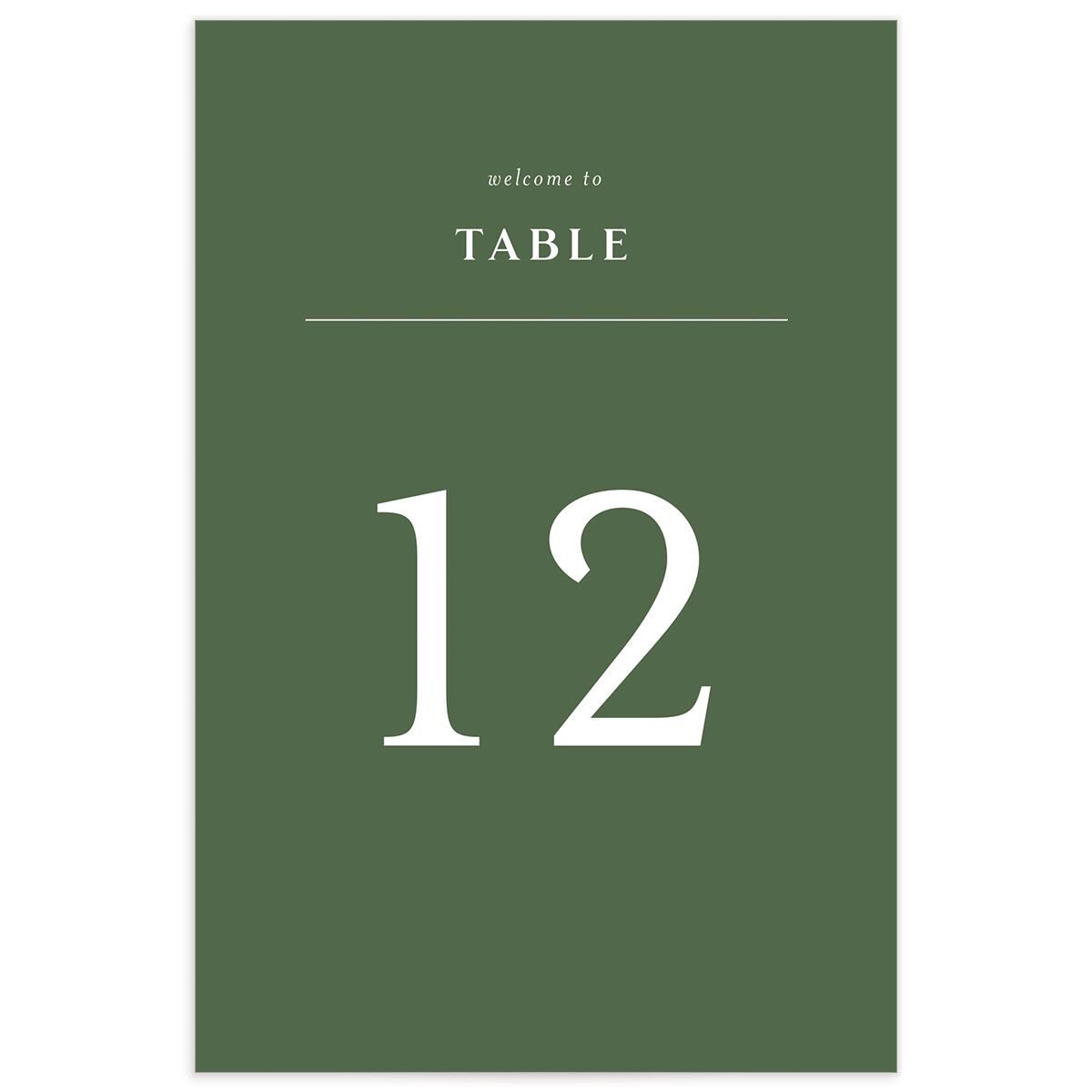 Etched Mountains Table Numbers Hunter Green Signature