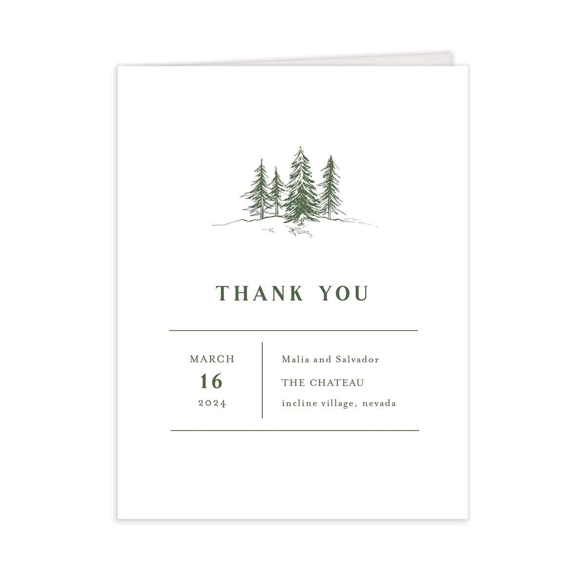 Etched Mountains Thank You Cards