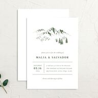Etched Mountains Wedding Invitations Hunter Green Signature No
