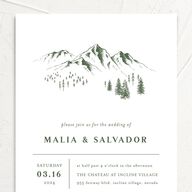 Etched Mountains Wedding Invitations Hunter Green Signature No