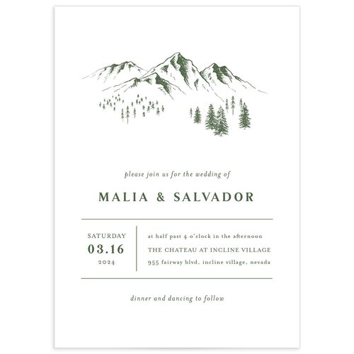 Etched Mountains Wedding Invitations