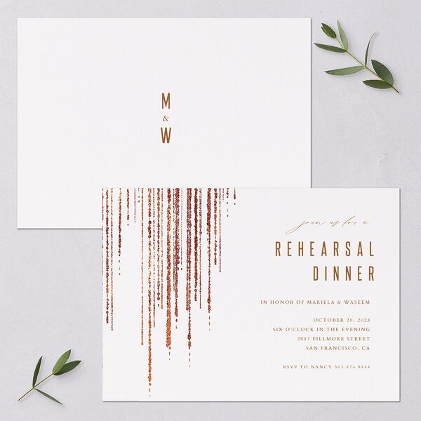 Classic Cascade Rehearsal Dinner Invitations Snow Signature Blank