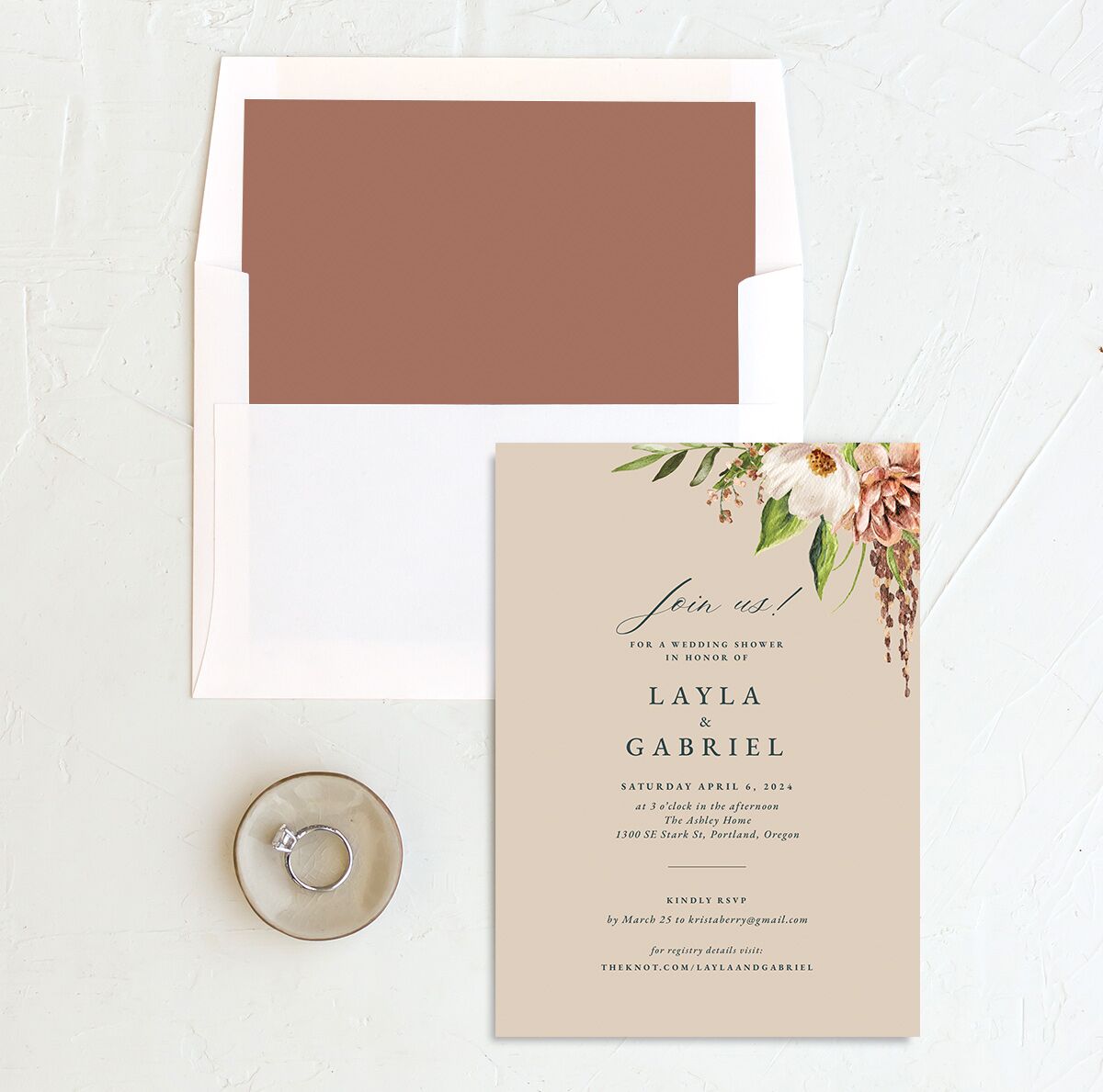 Floral Arch Bridal Shower Invitations Moss Signature