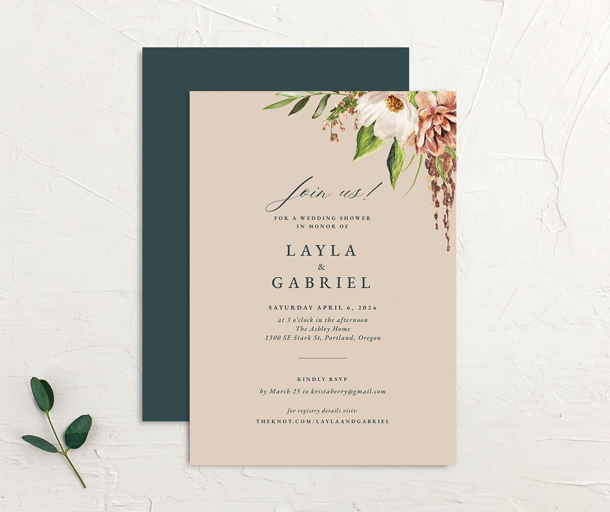 Floral Arch Bridal Shower Invitations Moss Signature