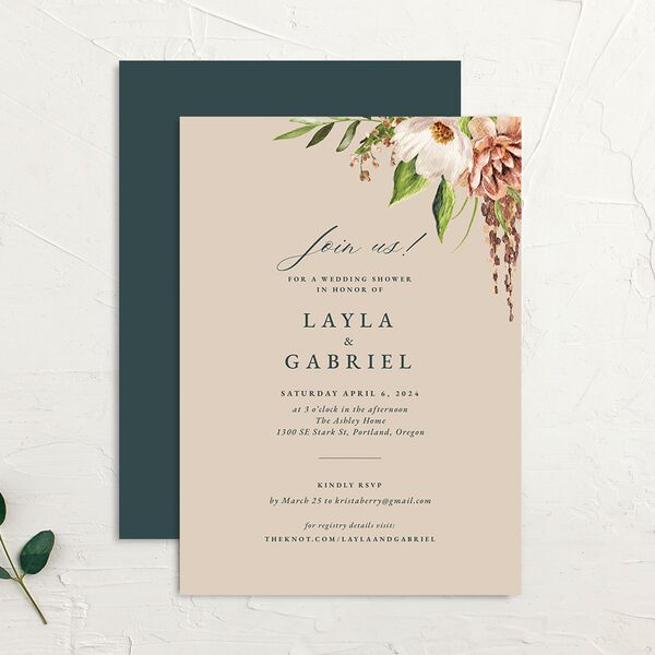 Floral Arch Bridal Shower Invitations Moss Signature