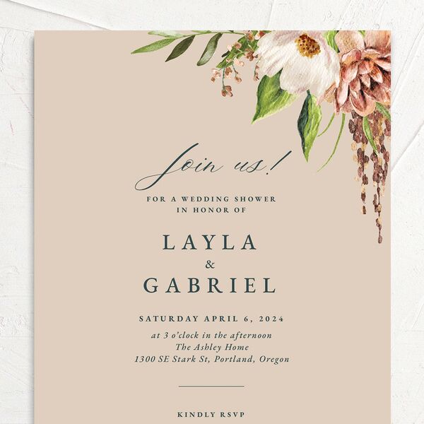 Floral Arch Bridal Shower Invitations Moss Signature