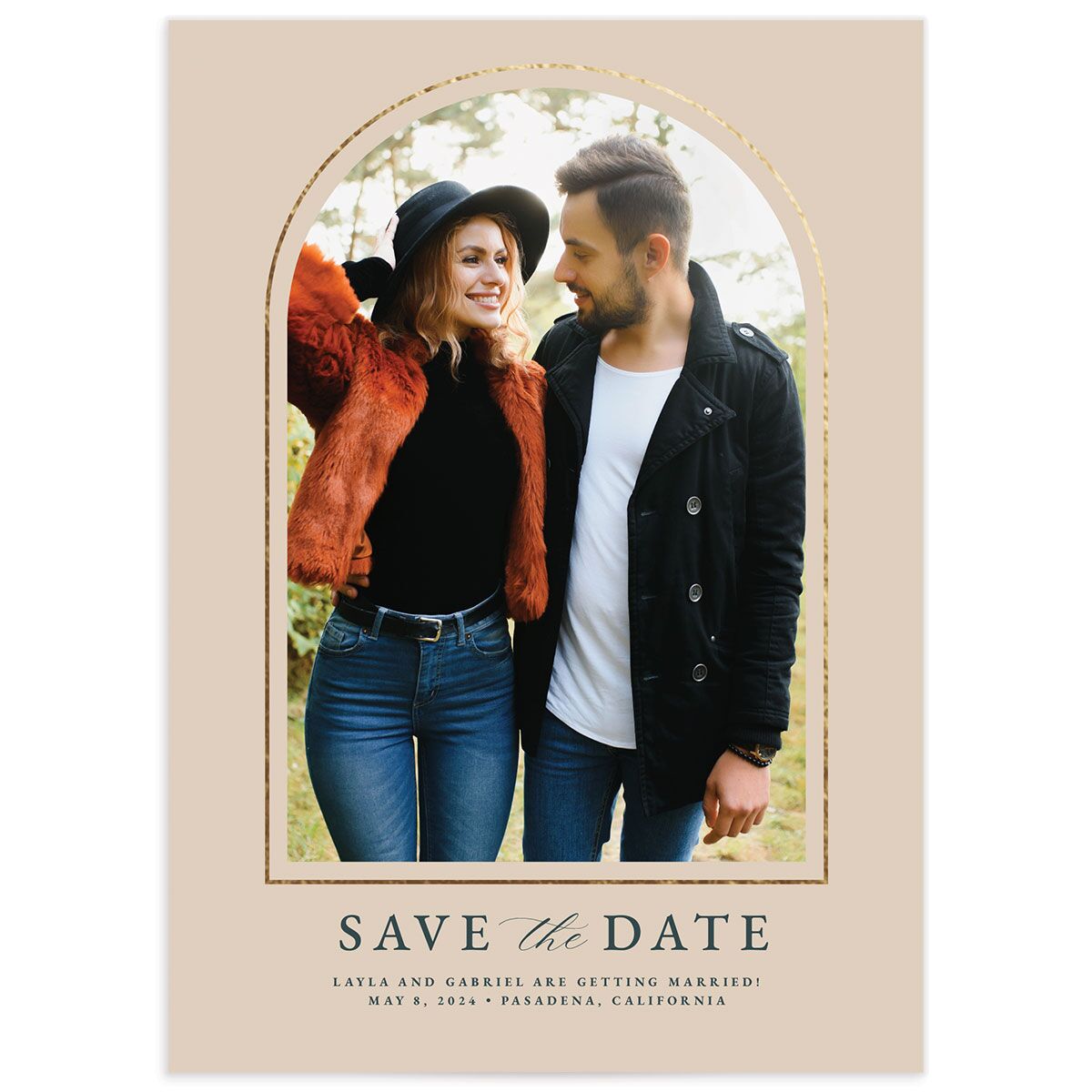 Floral Arch Foil Save The Date Cards