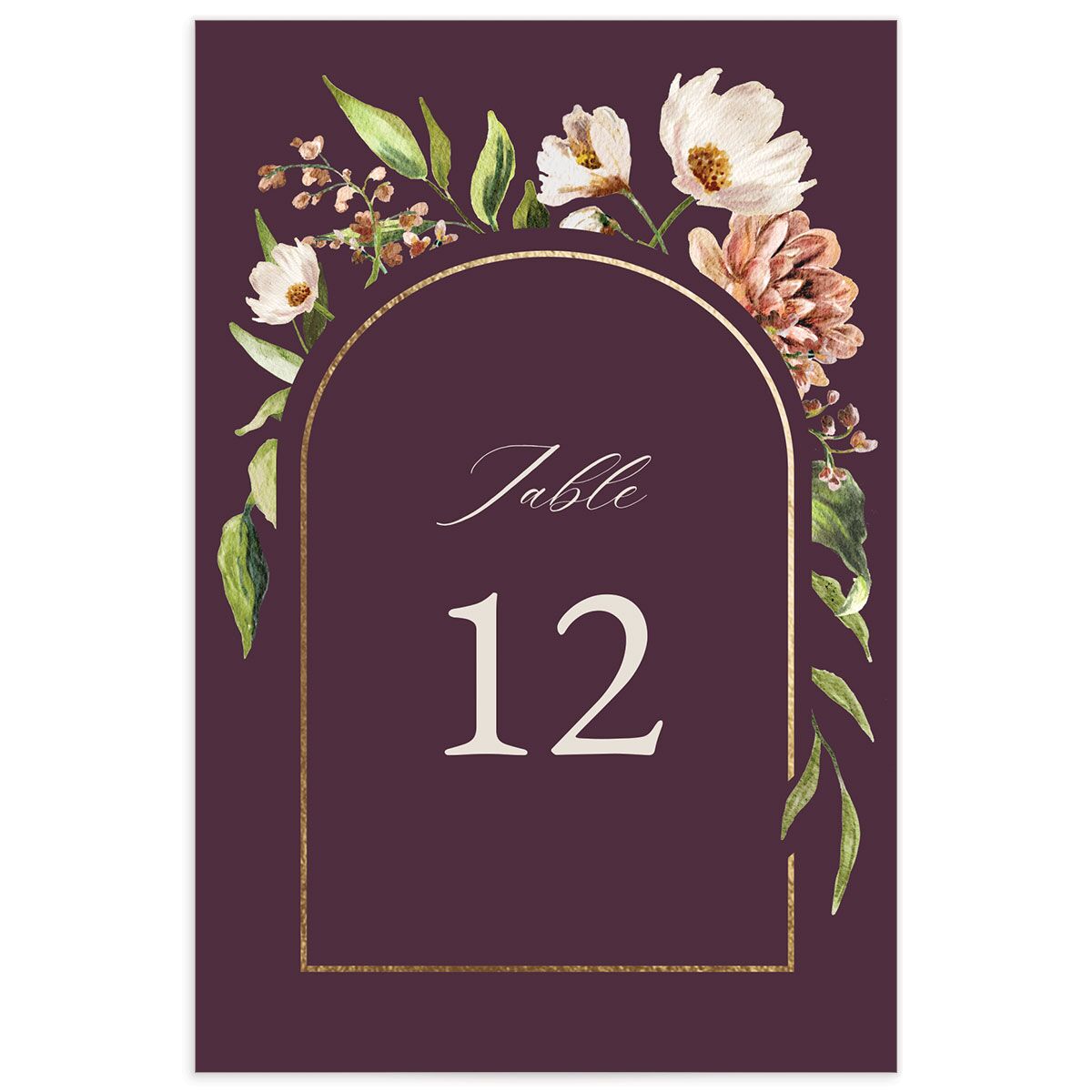 Floral Arch Foil Table Numbers