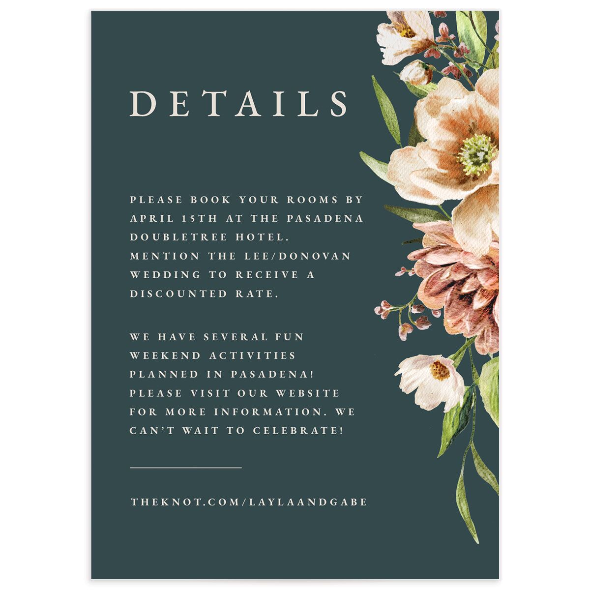 Floral Arch Wedding Enclosure Cards Moss Signature