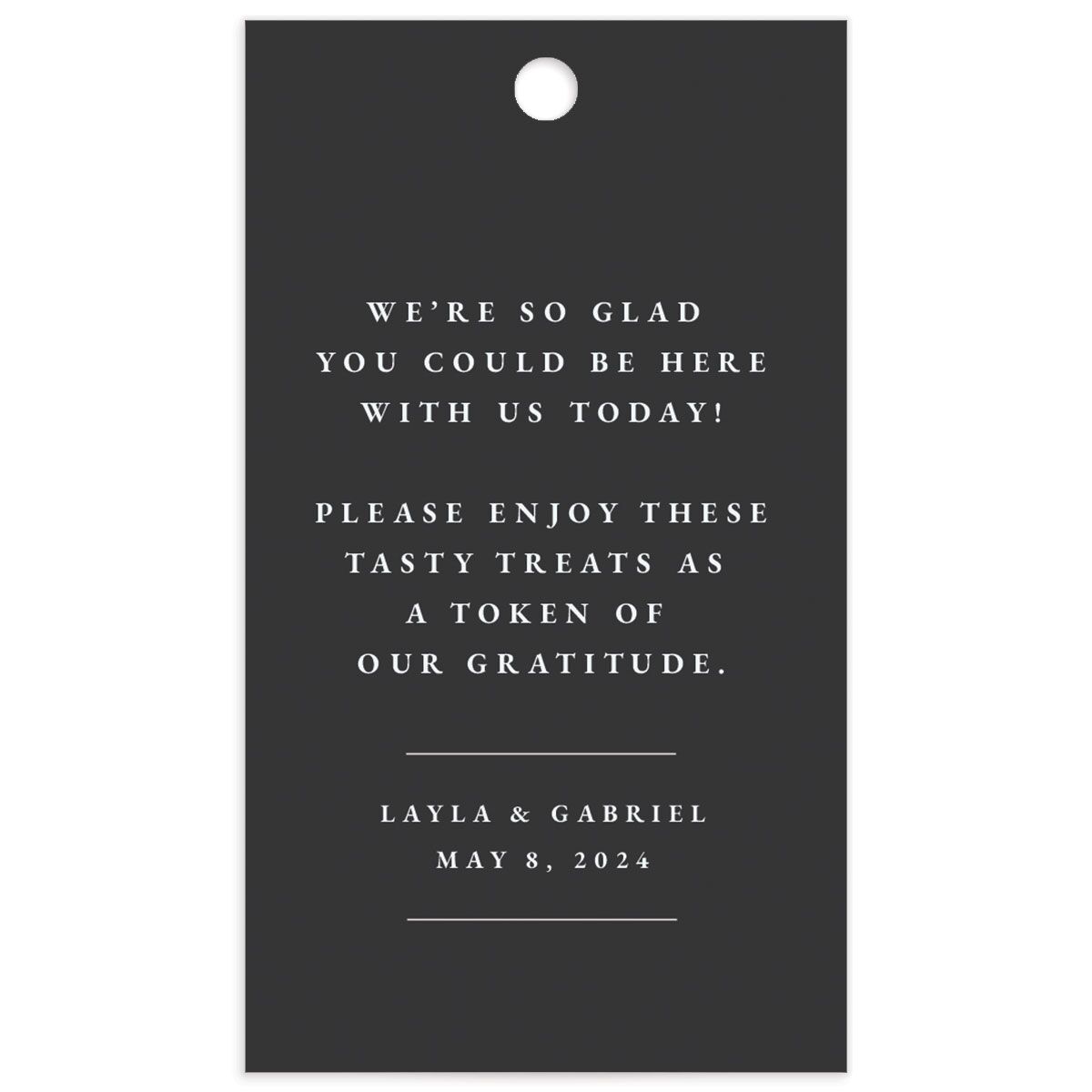 Floral Arch Favor Gift Tags Charcoal Signature