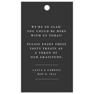 Floral Arch Favor Gift Tags Charcoal Signature