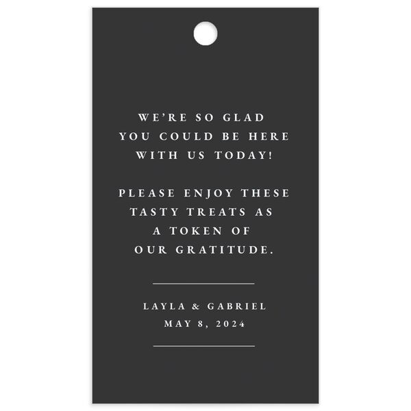 Floral Arch Favor Gift Tags Charcoal Signature