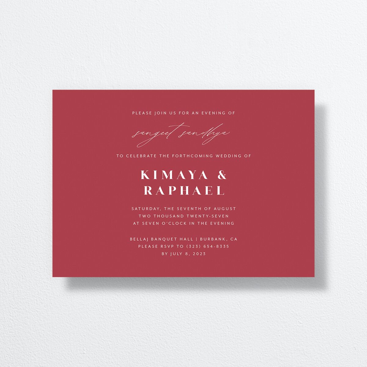 Floral Canopy Bridal Shower Invitation front in red