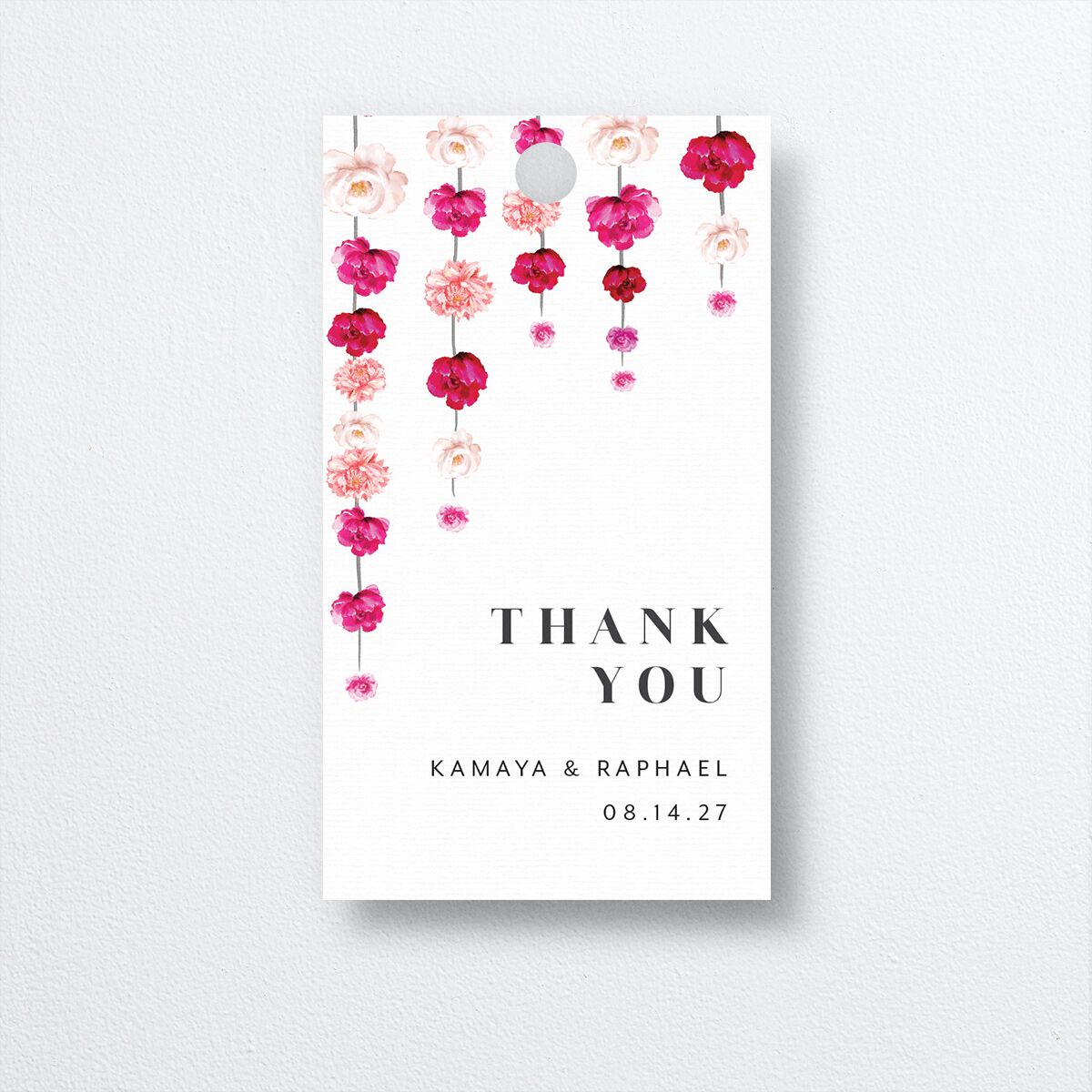 Floral Canopy Favor Gift Tags front in red