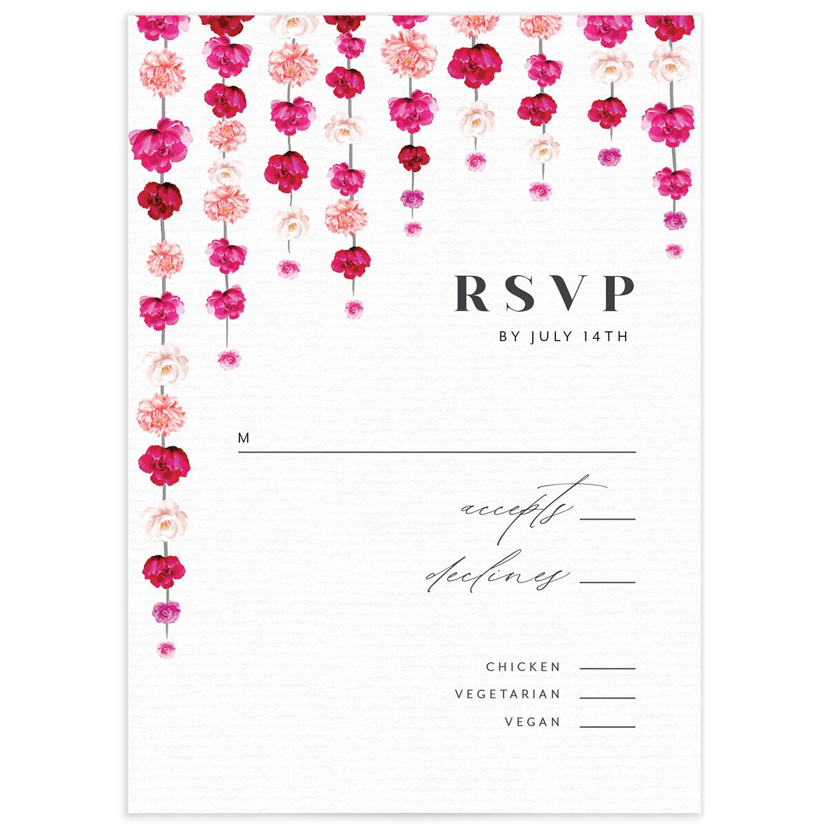 Floral Canopy Wedding Response Card