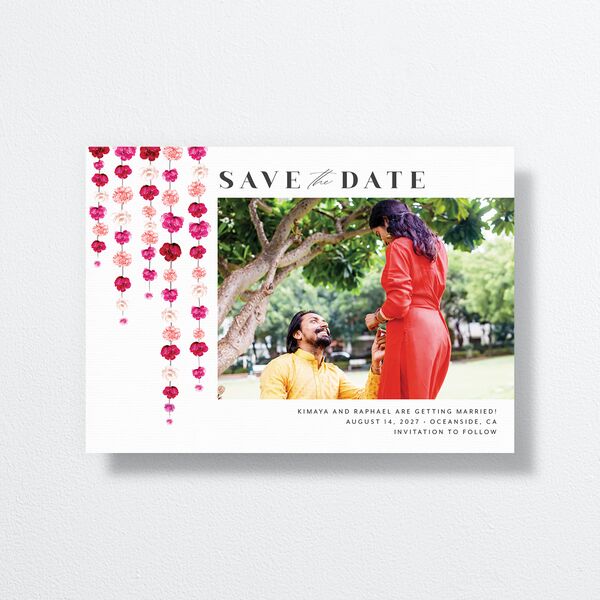 Floral Canopy Save the Date Card front