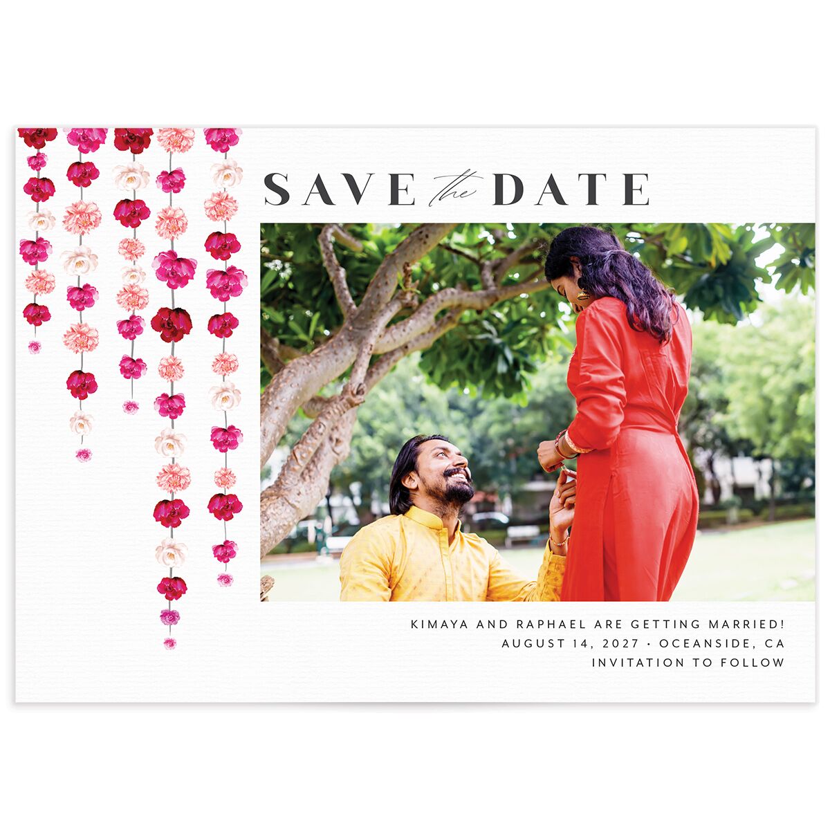 Floral Canopy Save the Date Card