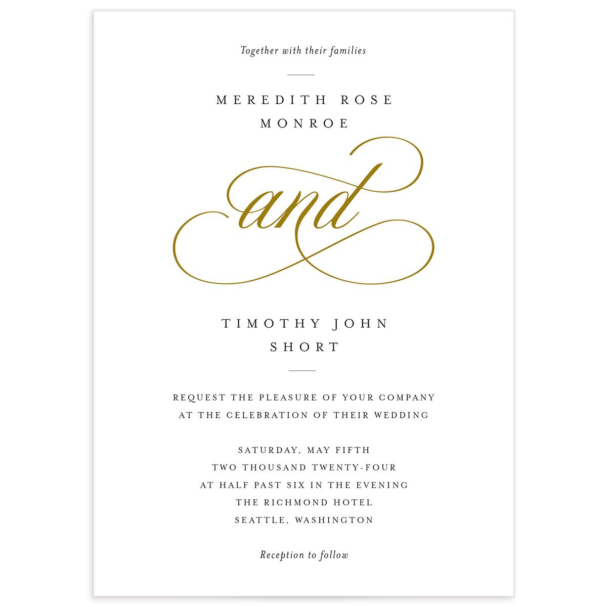 Minimal Flourish Wedding Invitations