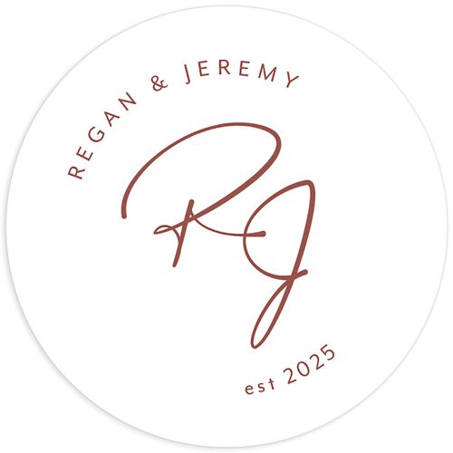 Modern Arc Wedding Stickers Rust