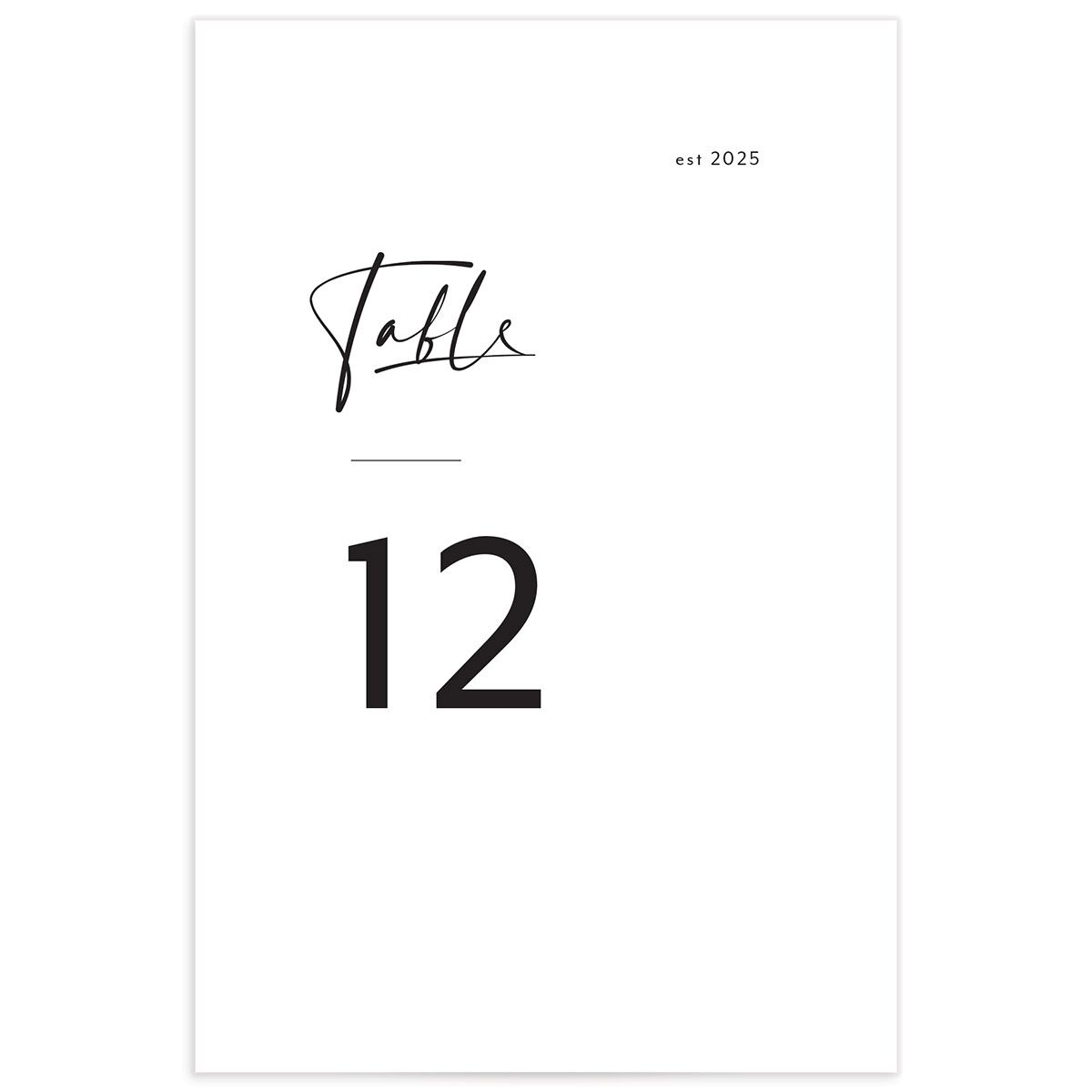 Modern Arc Table Numbers Pure White Signature