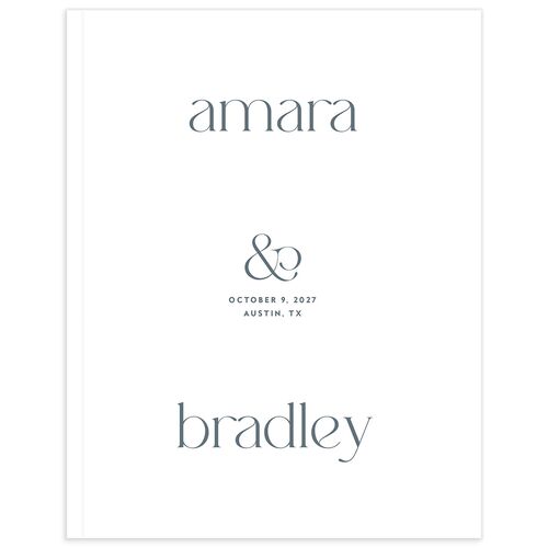 Modern Balance Wedding Guest Book Regency Blue