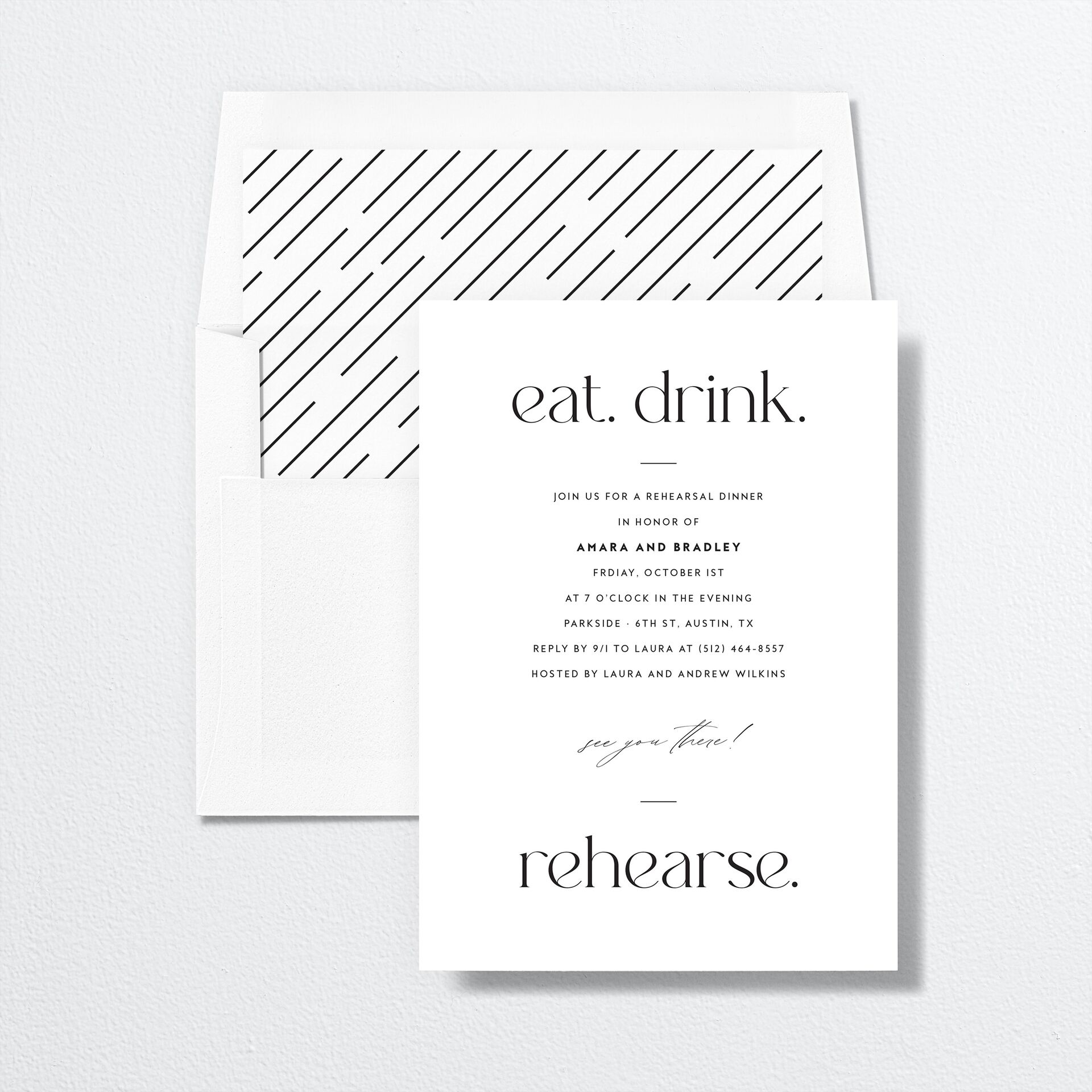 Modern Balance Rehearsal Dinner Invitations — view 4