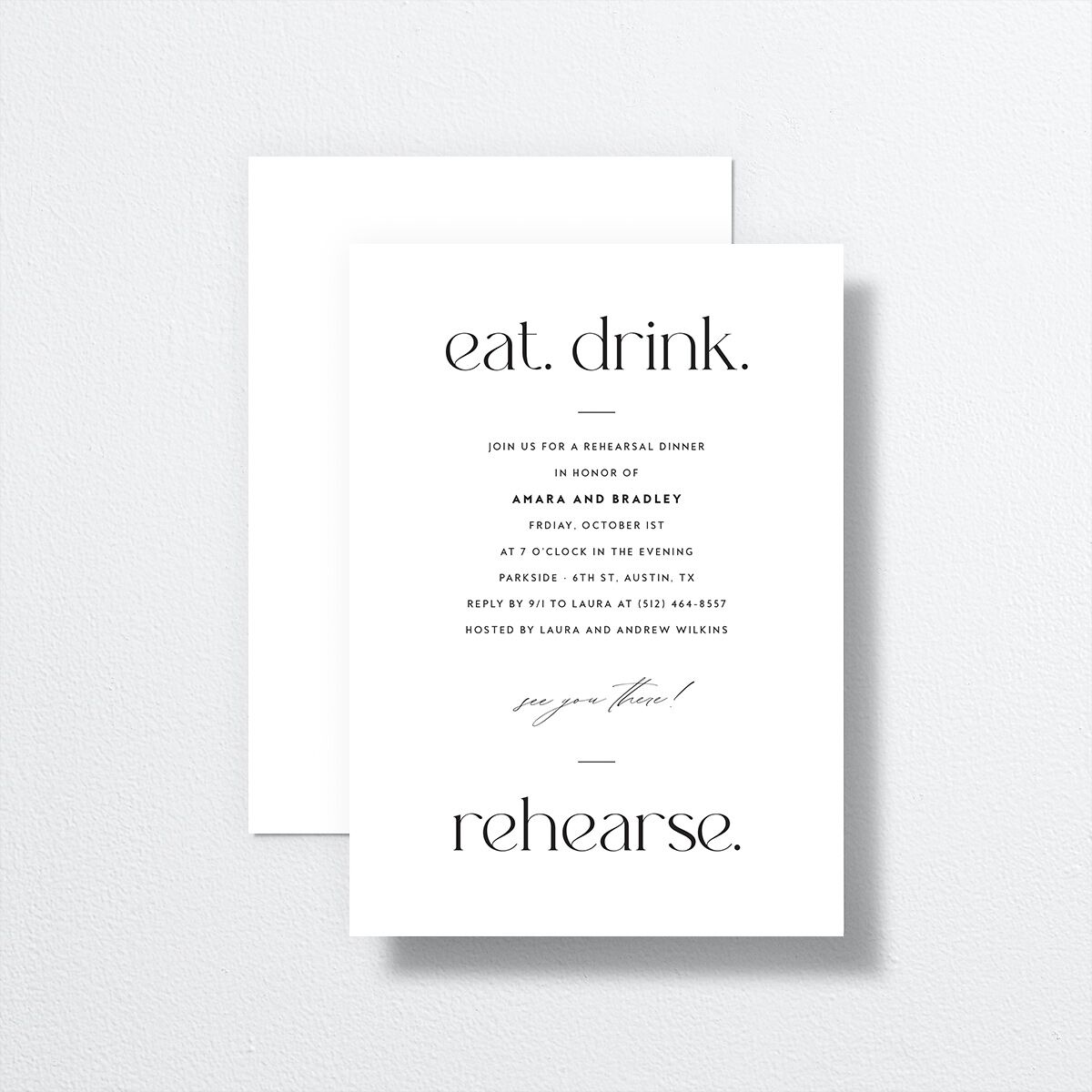 Modern Balance Rehearsal Dinner Invitations — view 1