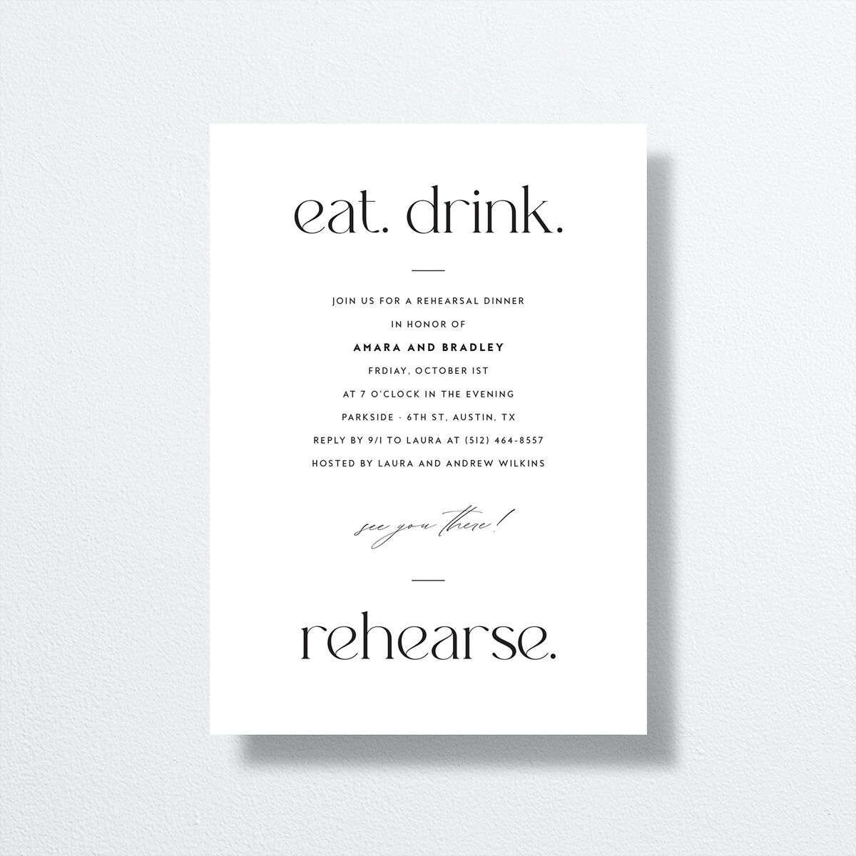 Modern Balance Rehearsal Dinner Invitations — view 2