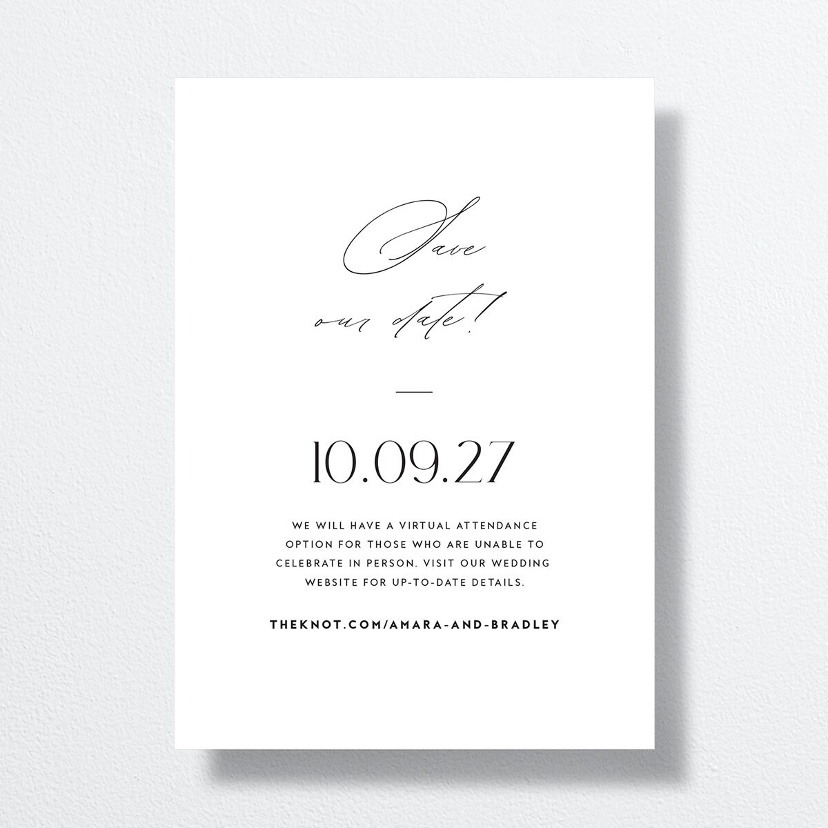 Modern Balance Save The Date Cards Licorice Signature smooth No