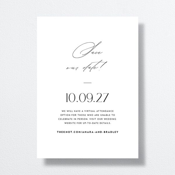 Modern Balance Save The Date Cards Licorice Signature smooth No