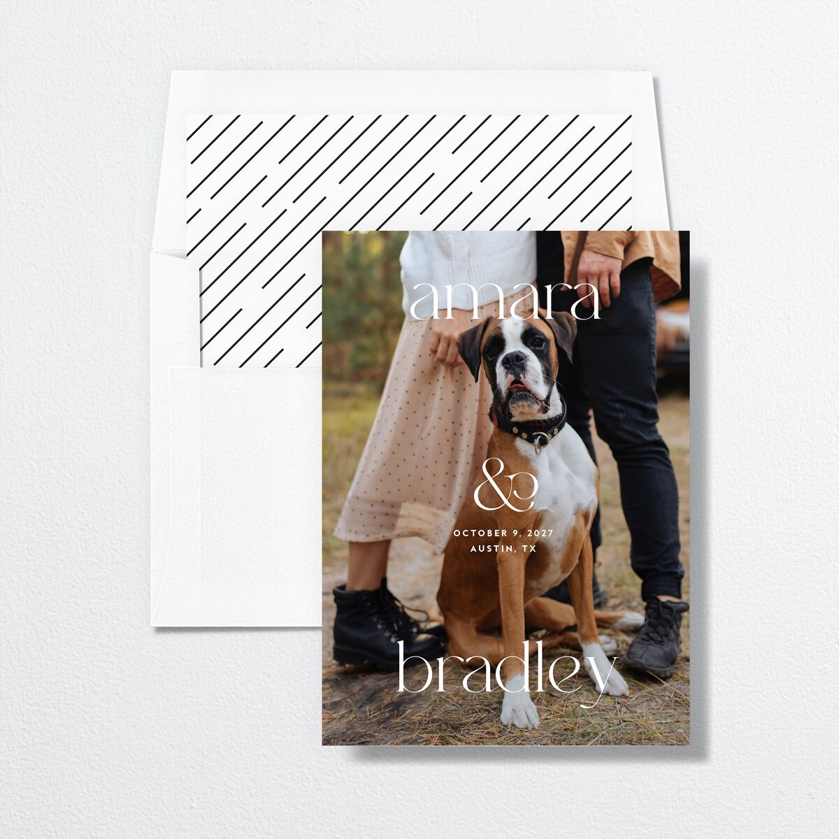 Modern Balance Save The Date Cards Licorice Signature smooth No