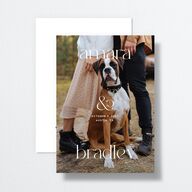 Modern Balance Save The Date Cards Licorice Signature smooth No