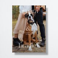 Modern Balance Save The Date Cards Licorice Signature smooth No