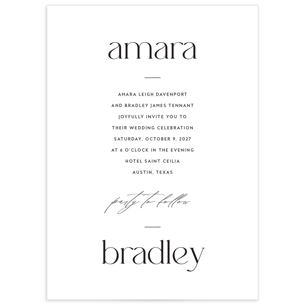 Modern Balance Wedding Invitations