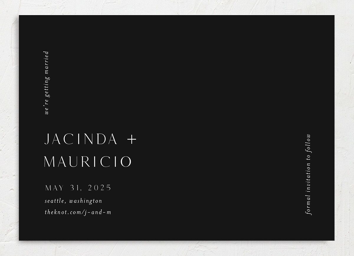 Modern Canvas Save The Date Cards Midnight Signature smooth No