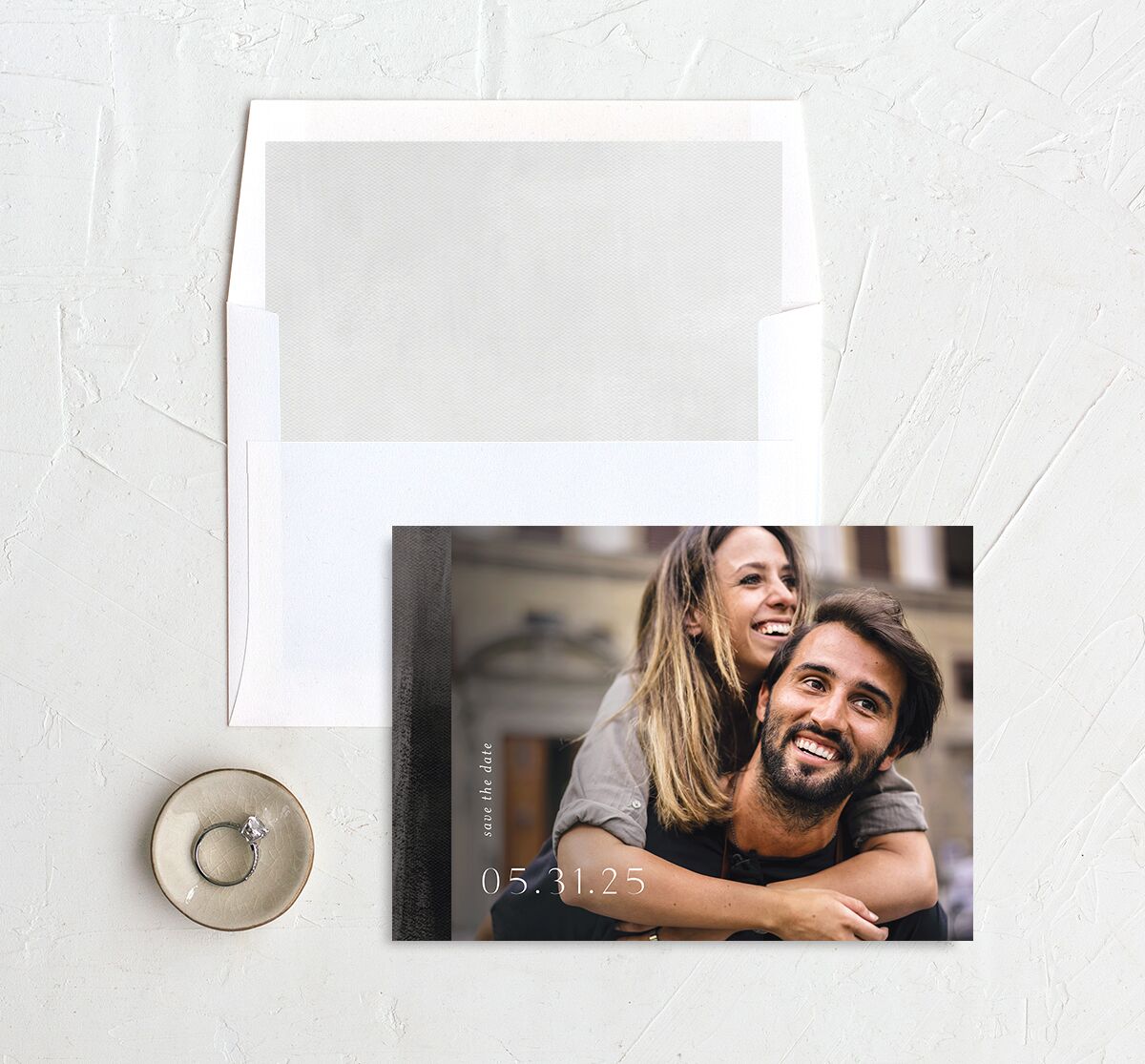 Modern Canvas Save The Date Cards Midnight Signature smooth No