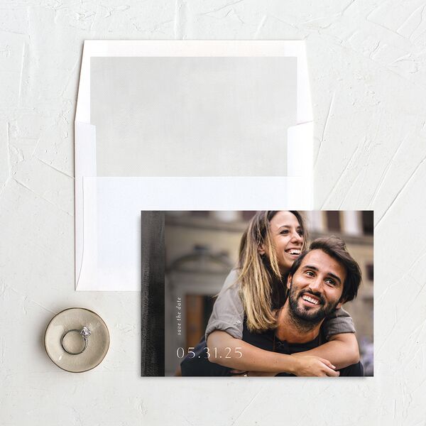 Modern Canvas Save The Date Cards Midnight Signature smooth No