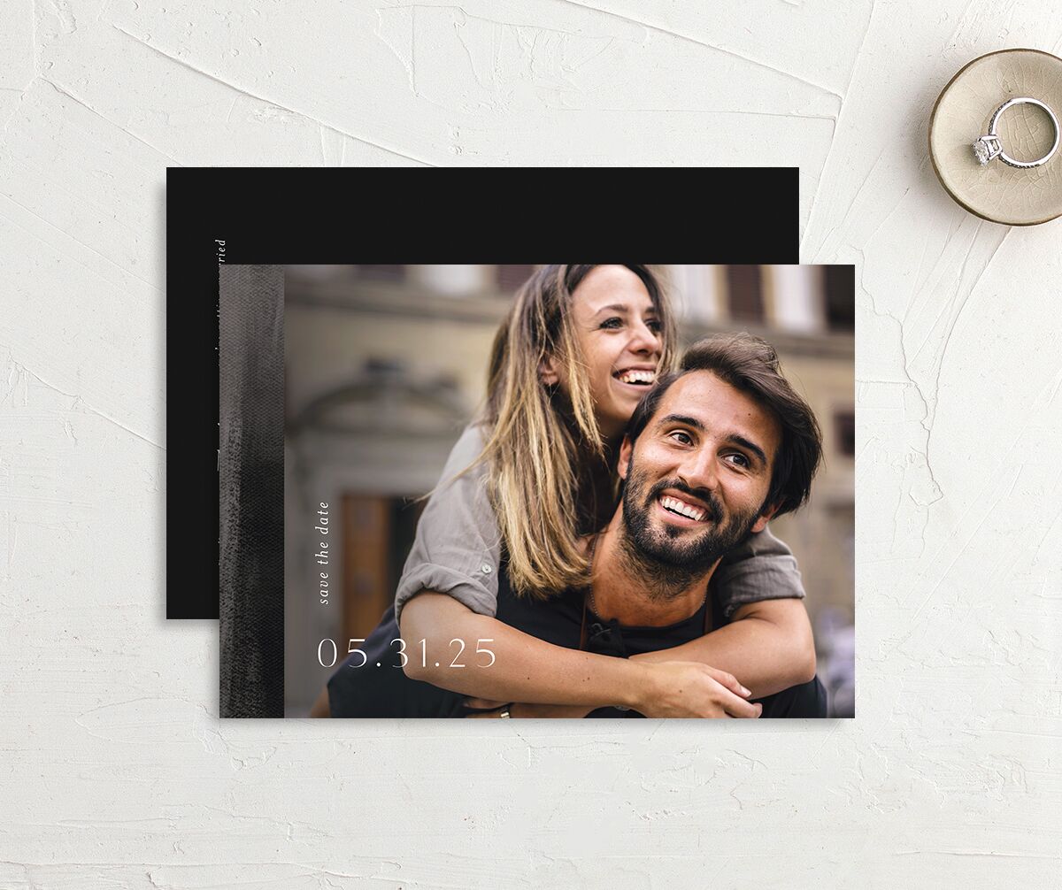 Modern Canvas Save The Date Cards Midnight Signature smooth No