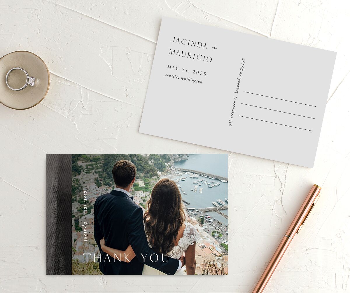 Modern Canvas Thank You Postcards Midnight
