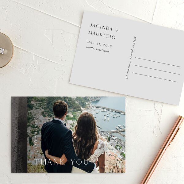 Modern Canvas Thank You Postcards Midnight