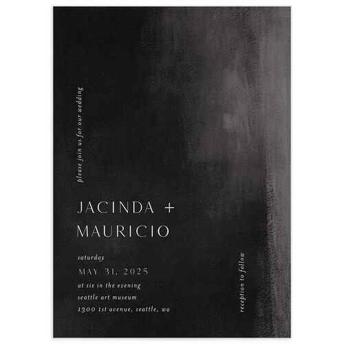 Modern Canvas Wedding Invitations Midnight Signature No