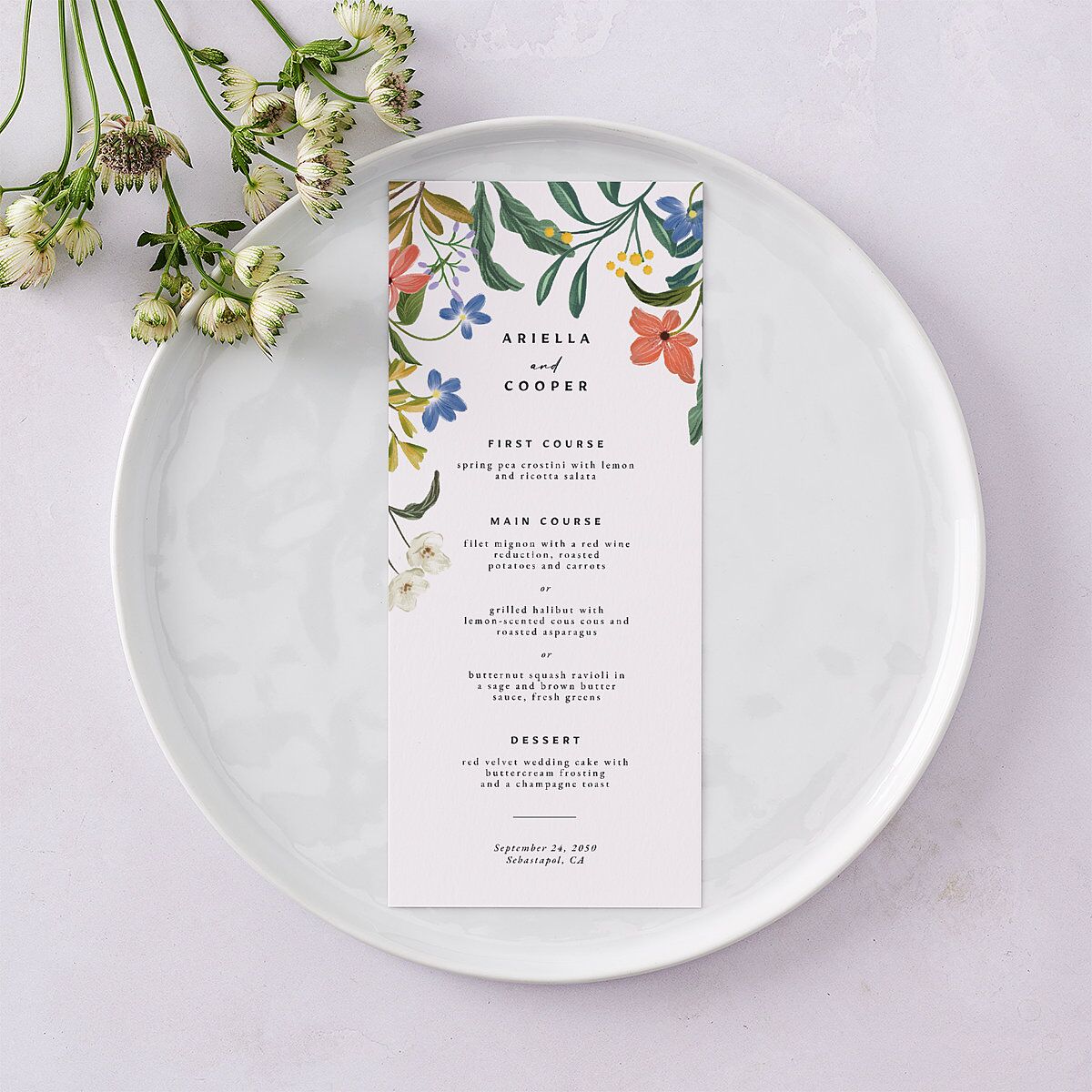 Vintage Garden Menus Rose Gold Signature