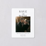 Timeless Typography Save The Date Magnets Pure White Magnet Paper
