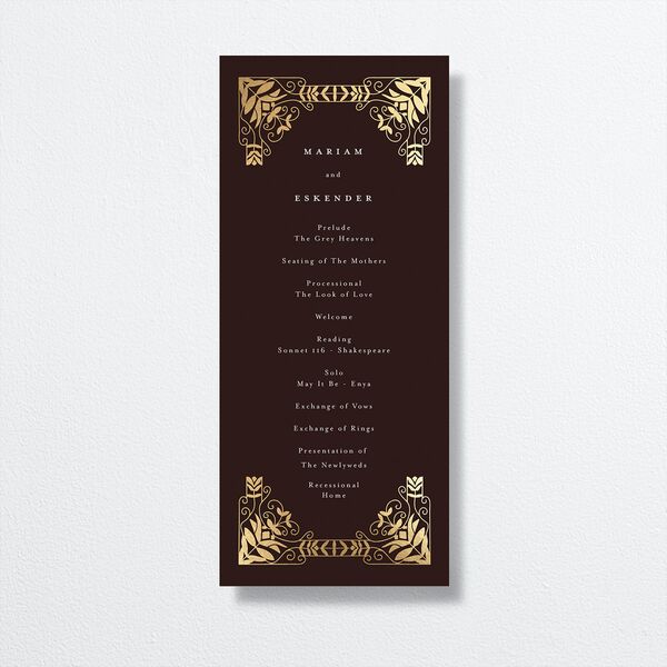 Gilded Tapestry Wedding Programs front