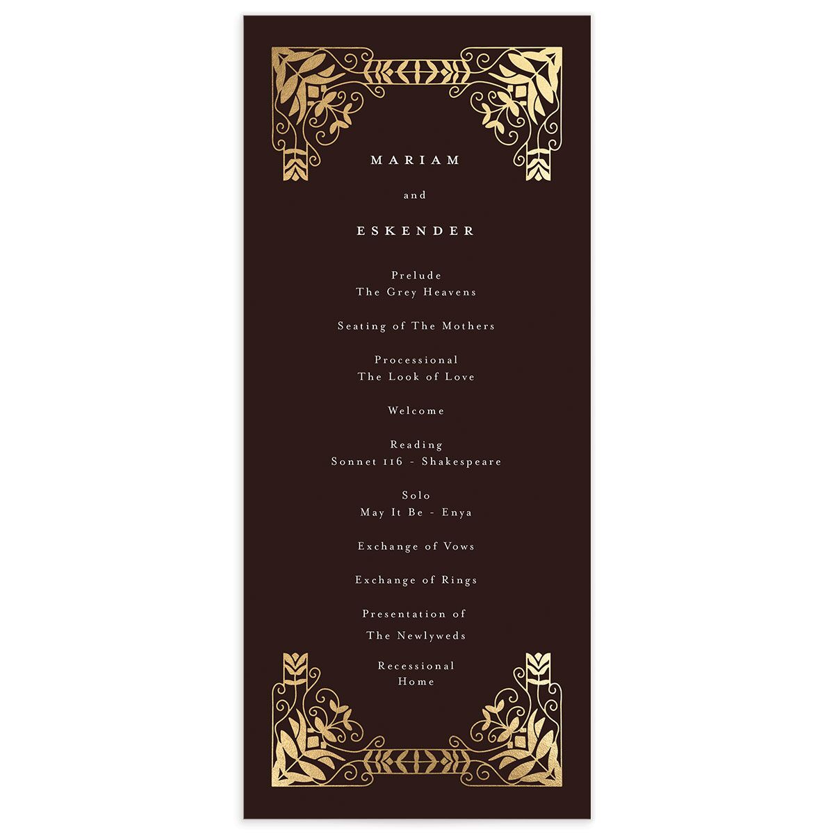 Gilded Tapestry Wedding Programs