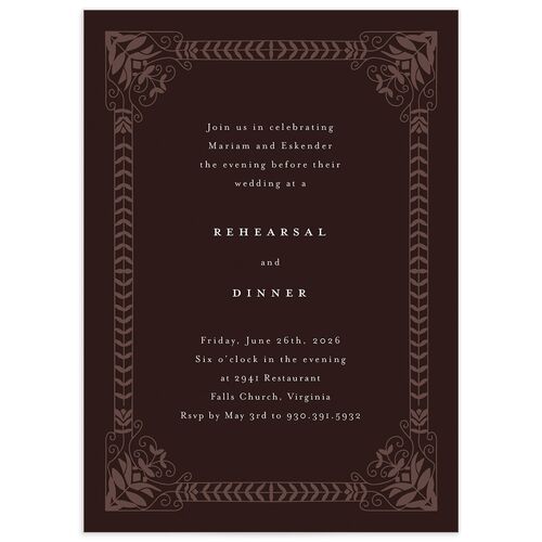 Medieval Elegance Rehearsal Dinner Invitations - Purple