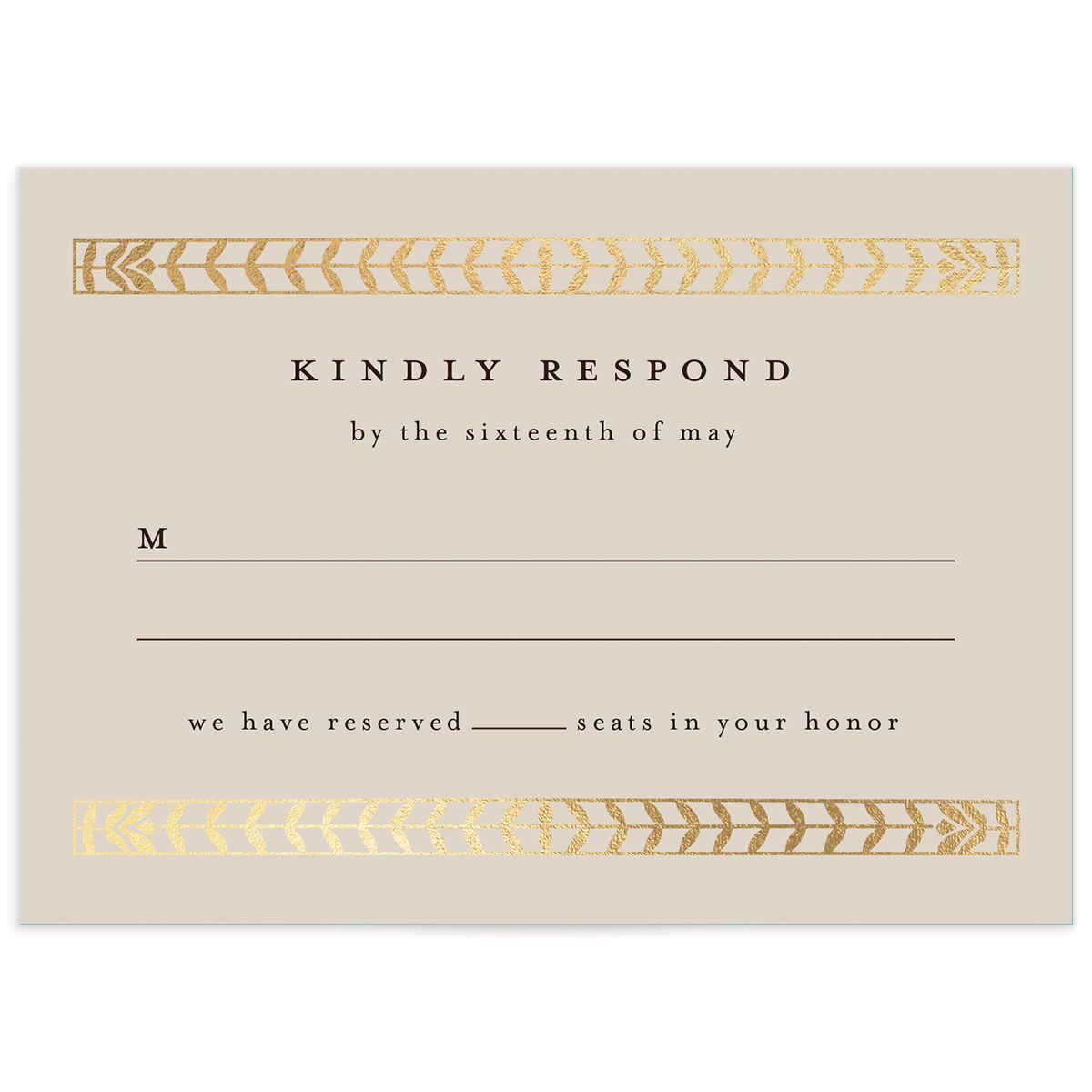 Gilded Tapestry Wedding Response Cards